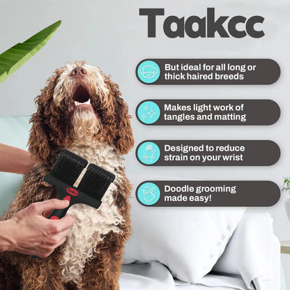 Double Sided Pet Brush Dog Cat Hair Fur Bristle Grooming Shedding Cleaning Massage Comb Styling Tool Dog Brush Comb Pet Supplies