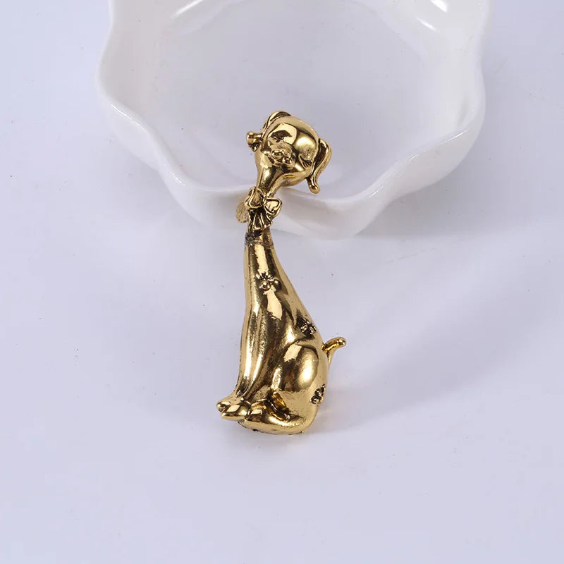 Enamel Puppy Brooches for Women Unisex Rhinestone Animal Pin Dog Lapel Pins Office Party Friend Luxury Gifts Jewelry Accessories