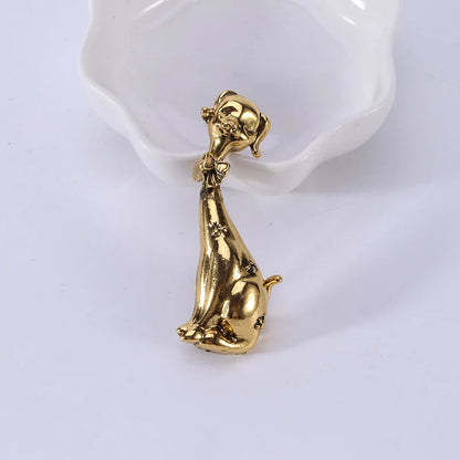 Enamel Puppy Brooches for Women Unisex Rhinestone Animal Pin Dog Lapel Pins Office Party Friend Luxury Gifts Jewelry Accessories