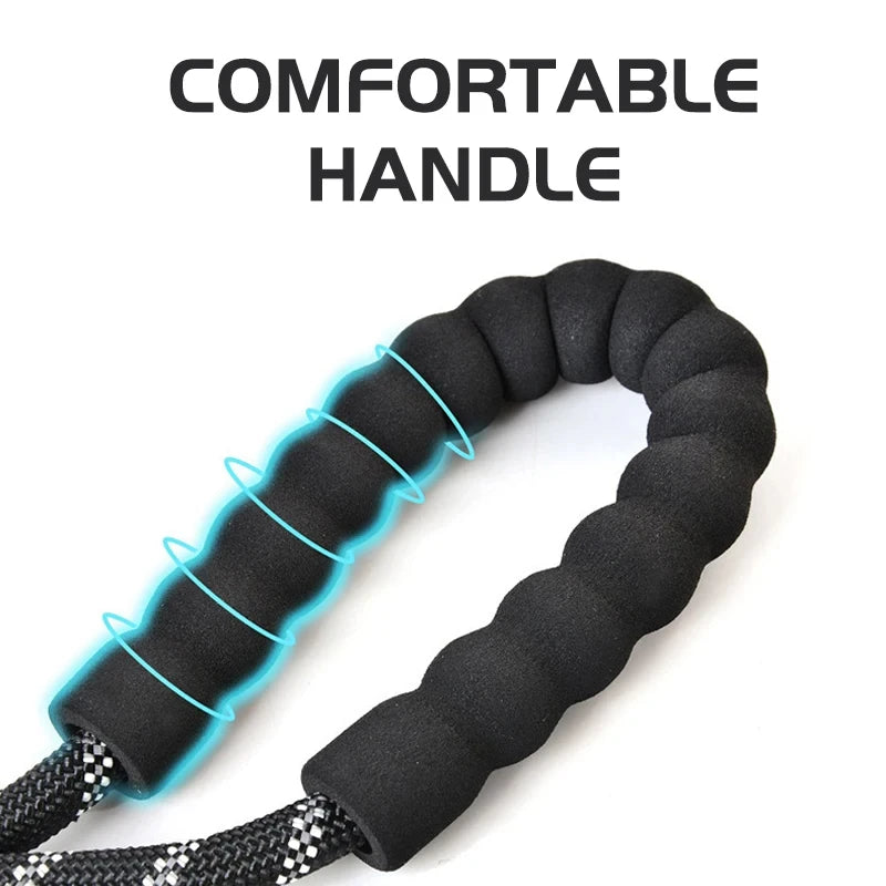 the COMFORT GRIP SAFETY LEASH - Reflective Dog Leash with Comfortable Padded Handle - Double Heavy Duty Traction Rope for Strong Dogs - Enhance Safety and Control