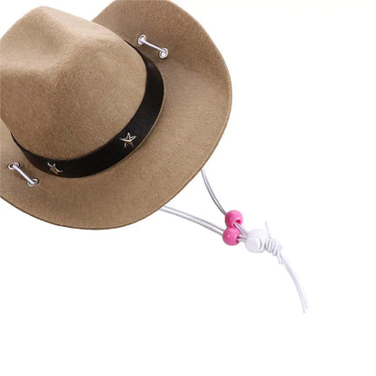 the COWBOY CANINE - Puppy/Dog & Kitten/Cat Hat, Birthday Party Dog/Cat Costumes, Pet Products - Photo Prop, Christmas Dog Hat, Pet Supplies Dog Costume, Cat Cowboy Hat