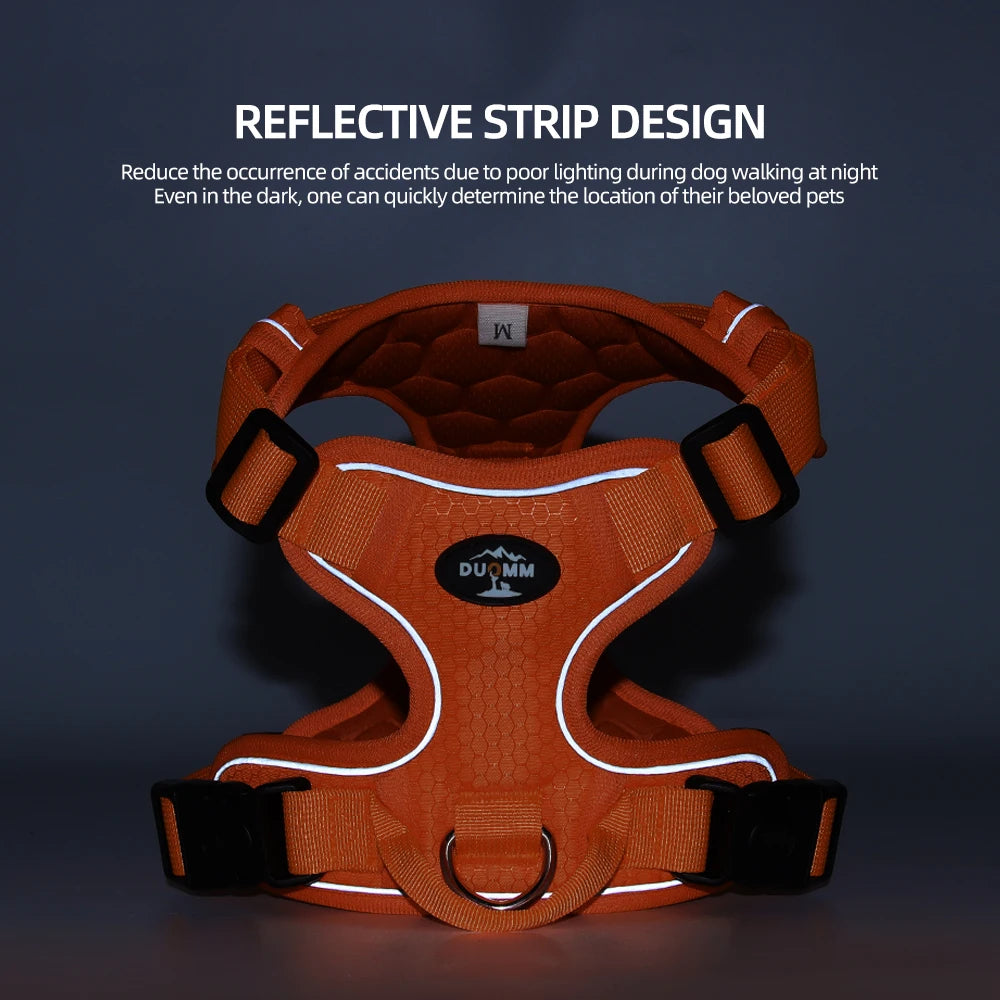 No Pull Dog Harness Pet Reflective Nylon Adjustable Medium Large Naughty Dog Vest Safety Vehicular Lead Walking Running