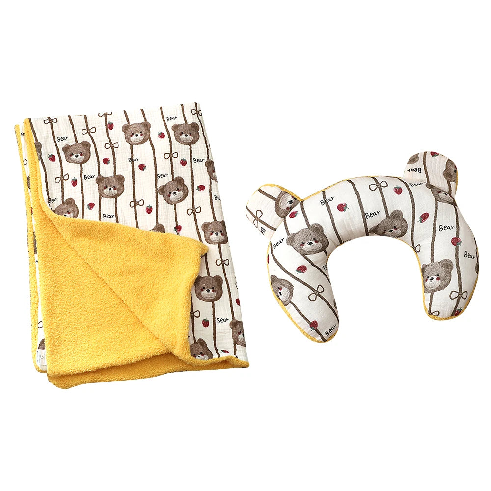 Cozy Dog Bed Pillow with Matching Blanket Reversible Plush Pillow  Blanket Combo Non-Slip Pet Mat for Crates, Floors, or Travel