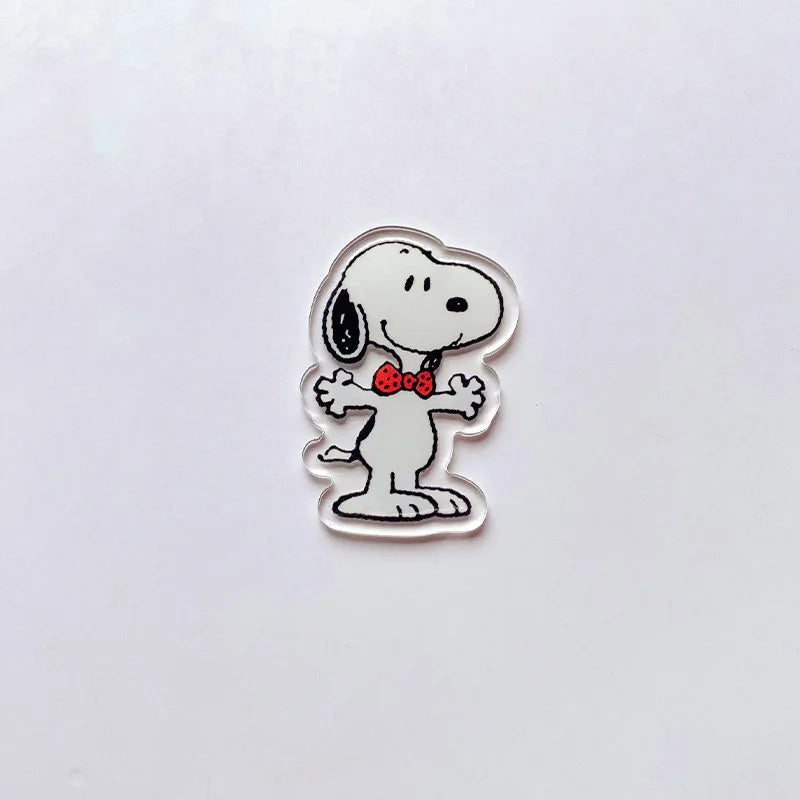 9 Pcs Snoopy Cool Cartoon Acrylic Pin Set Cute Dog Brooch Peanuts Gift for Students Fans Collectors Fashion Bag Accessory