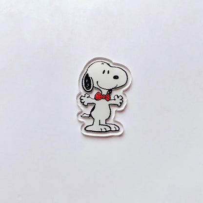 9 Pcs Snoopy Cool Cartoon Acrylic Pin Set Cute Dog Brooch Peanuts Gift for Students Fans Collectors Fashion Bag Accessory