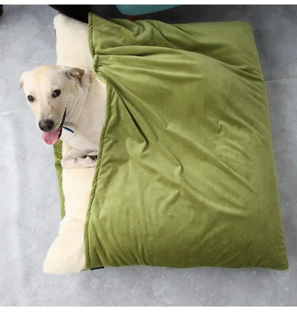 Winter Warm Pet Bed Washable - Bite-Resistant Dogs Kennel Removable Puppy Sofa Cushion Plush Cat Mat for Large Pet Sleeping Bag