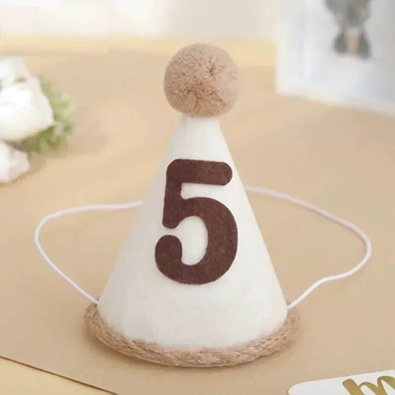 강아지 모자 Pet Birthday Hat Dog Hat Non-woven Fabric Number Hats Headband Felt Digital Birthday Celebration Hat Шапка Для Собак