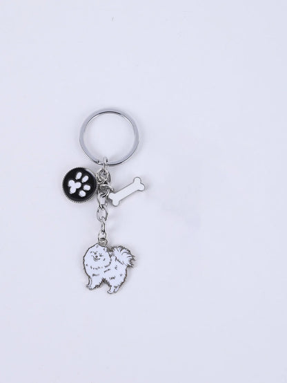 Pet dog car keychain pendant creative metal accessories key ring holiday gifts