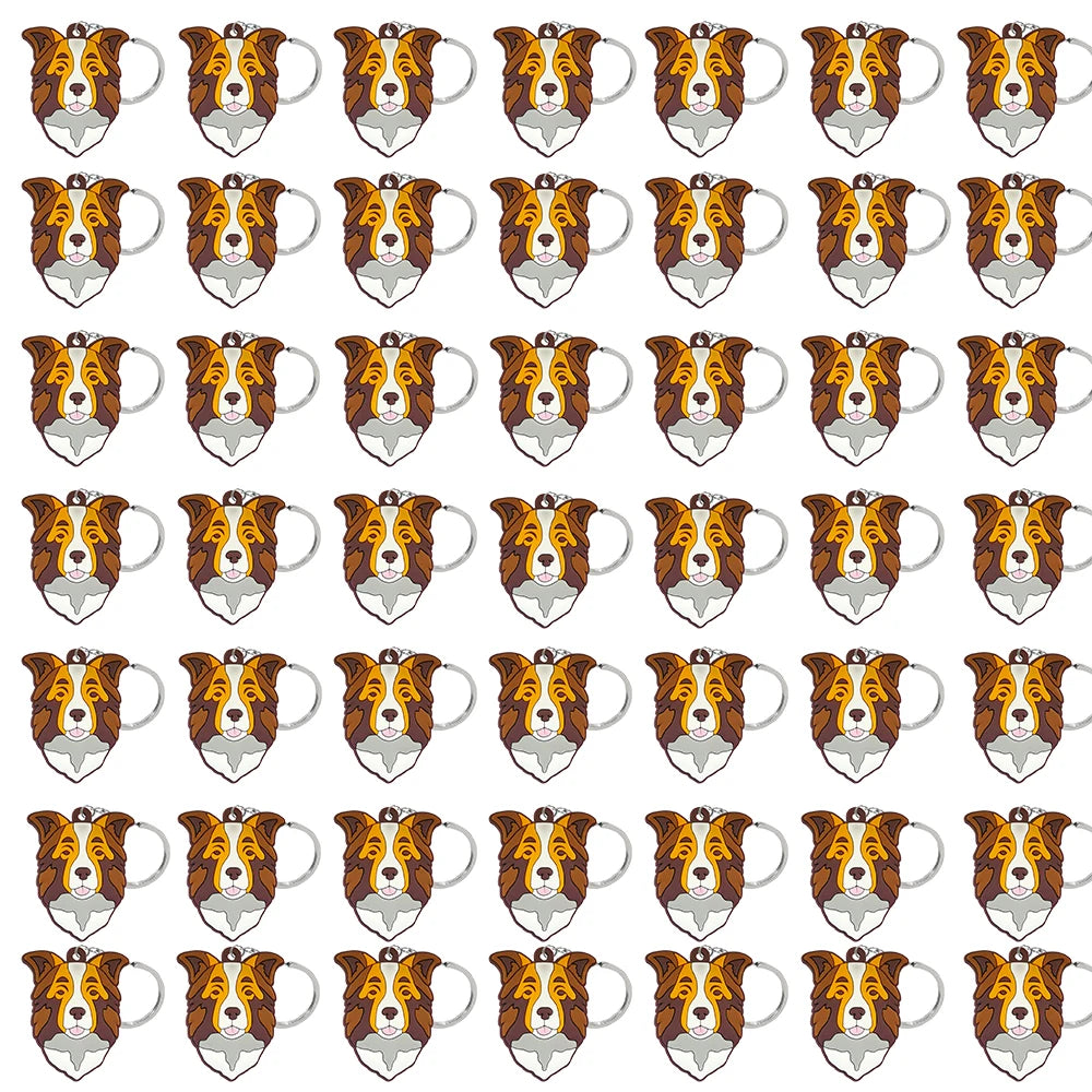 50PCS Cute Animal Keychain knife Ducks Dogs Cats Keyring for Women Men Kids Handbag Cool Car Key Accessories Friends Key Gifts