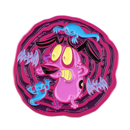 Cowardly Hero Dogs Enamel Pins Anime Figures Badges Metal Lapel Brooch For Backpacks Brooches Fashion Jewelry Accessories Gifts