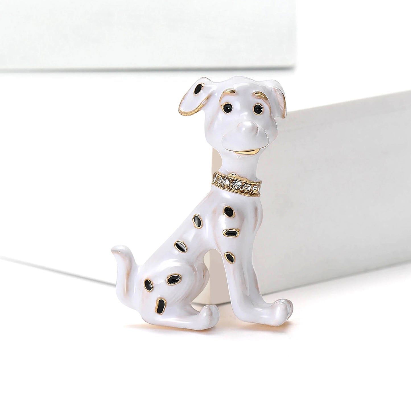Enamel Puppy Brooches for Women Unisex Rhinestone Animal Pin Dog Lapel Pins Office Party Friend Luxury Gifts Jewelry Accessories