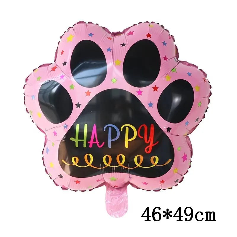 2 pieces/set Let us Pawty Big Dog PAWS Aluminum Balloons 30 inch figure 1 2 3 4 year old birthday party decoration Balloon Baby