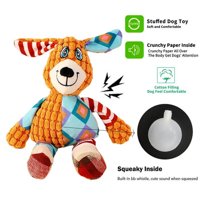 the TEETHETREASURE PLUSH - Pet Plush Toy, Cat/Dog Interactive Teething Toy, Animals Bite Resistant, Interactive Squeaky, Pet Dog Teeth Cleaning Chew Toy