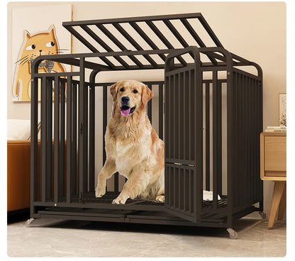 Large Dog House Dog Cage Heavy Duty Metal Kennel Indoor Outdoor Pet Cage For Big Dogs Wholesale Strong Steel Frame