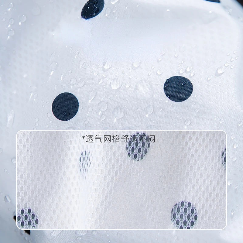 the POLKA DOT RAINCOAT - XS-2XL Dog Raincoat, Cute Bear Ears Hat Dots Printed Pet Clothes for Small/Medium Dogs, Rainy Season Outing Portable Rain Coats