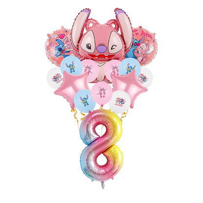 Disney Lilo Stitch Birthday Party Decoration Kids Stitch Theme Tableware Set Angel Balloons Happy Banner Supplies For Girl Favor