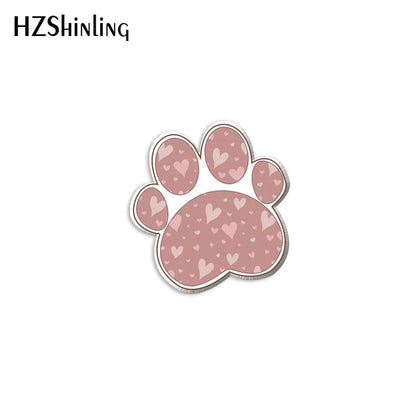 2023 New Dog Lover Acrylic Lapel Pin Heart Paw Epoxy Butterfly Clasp Pin Handmade Butterfly Brooch