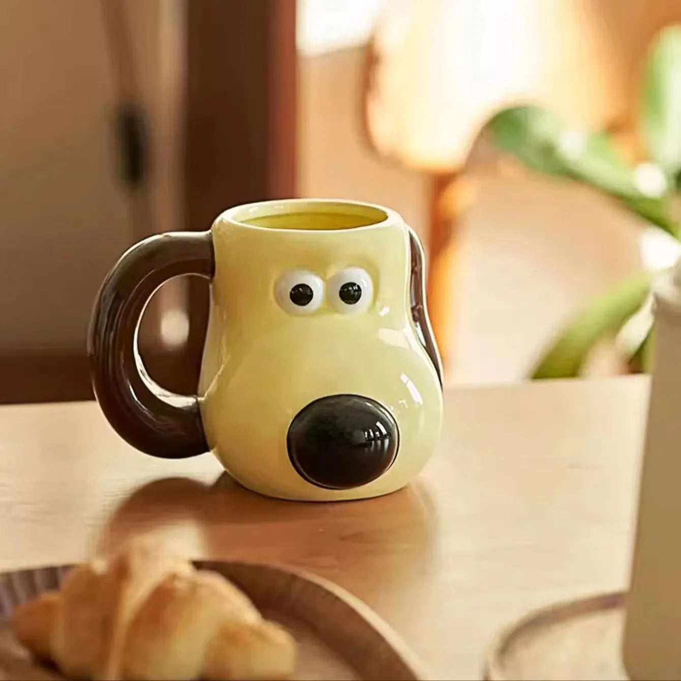 A 520ml large capacity paw dog ceramic mug cartoon creative coffee cup office drinking cup household cup suitable for children's