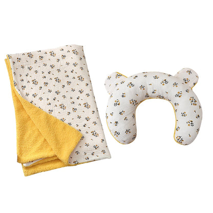 Cozy Dog Bed Pillow with Matching Blanket Reversible Plush Pillow  Blanket Combo Non-Slip Pet Mat for Crates, Floors, or Travel