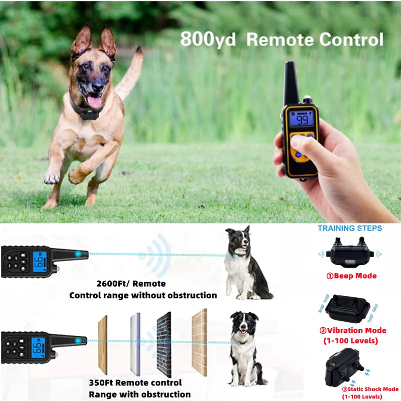 the POWERPET COMMAND PRO - VIP Electric Dog Training Collar, Waterproof Dog Bark Collar, Pet with Remote Control Rechargeable Anti-Barking Device Equipment