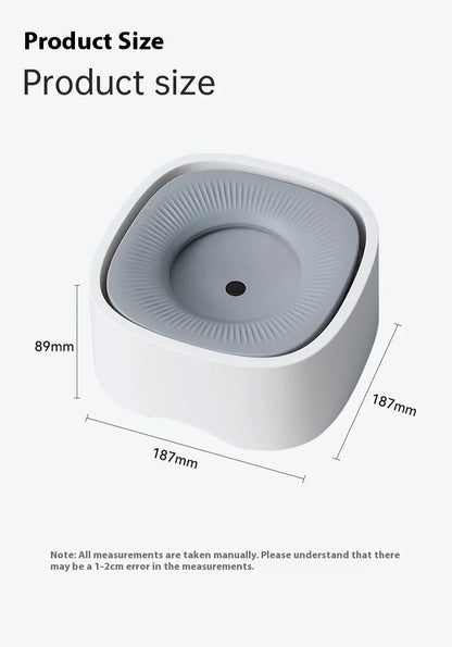 Anti-Splash Pet Water Bowl - No Mess Drinking Dish for Cats & Dogs with Floating Design Keeps Chin Dry Easy Clean