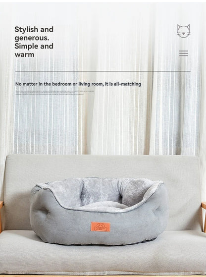 Pet cat bed winter warm plush hugging pet sofa dog bed non-slip removable and washable dog bed cat be