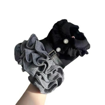 Autumn and Winter Pet Woolen Coat Cute Plaid Cake Dress Small Dog Teddy Clothes Dog Dresses for Small Dogs Puppy Clothes