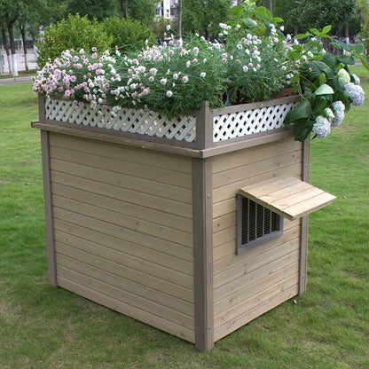 the DOGGY COTTAGE - Outdoor Solid Wood Doghouse, Kennel Indoor Large, Medium and Small Dogs, Outdoor Small, Medium and Large Courtyard Universal