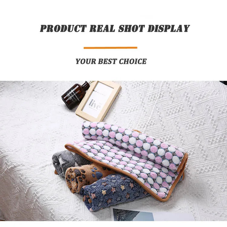Soft And Fluffy Pet Dog Blanket Cute Star Printing Pet Mat Warm Breathable Skin Friendly Cats And Dogs Bed Blanket Pet Supplies