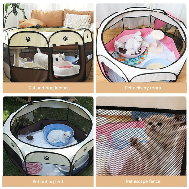 Pet nest pet dog cat delivery room foldable cat nest pet fence tent octagonal cage pet supplies