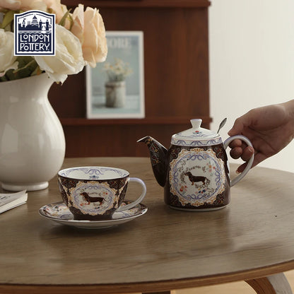 London Pottery 300ML Animal dog mug dish ceramics coffee cup tea Pair pottery tea cup set porcelain Cups for girlfriend gift