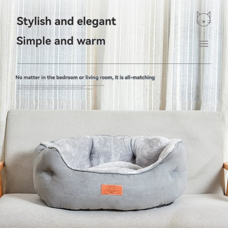 Pet cat bed winter warm plush hugging pet sofa dog bed non-slip removable and washable dog bed cat be