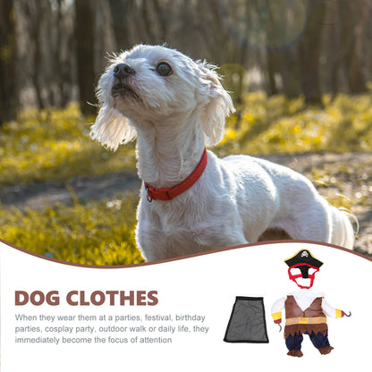 Pet Transformation Costume Dog Clothes Pirate Theme Halloween Wear Cotton Comfortable Cosplay Clothing Decorative Props Dog