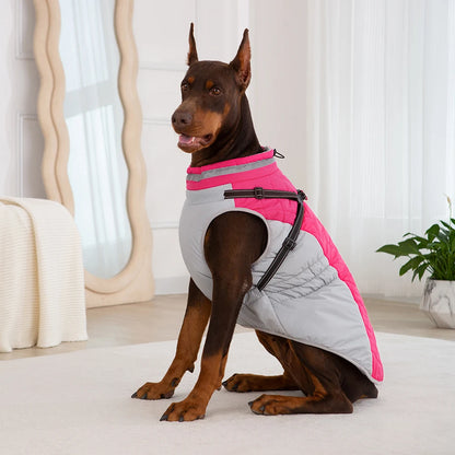 the PAWARMOR HARNESS JACKET - Waterproof Pet Jacket with Harness, Winter Warm Dog Clothes for Small/Large Dogs, Labrador Coat, Chihuahua, French Bulldog Outfits