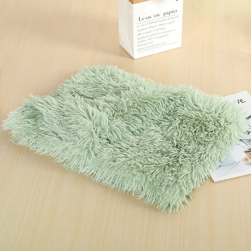 Fluffy Mat Long Plush Pet Blanket Cat Sleeping Mats Puppy Winter Warm Thin Kennel Cushion Soft Covers for Large Dogs Mattress