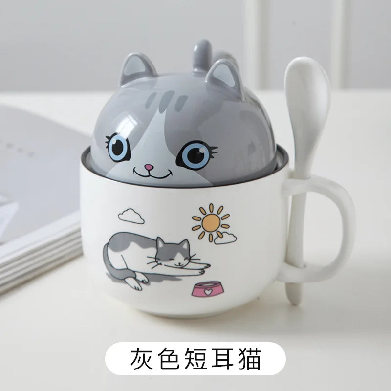 Shiba Inu Cat Coffee Cup Home Cartoon Animal Decoration Cup Creative Couple Ceramic Cup Afternoon Tea Breakfast Milk Tableware
