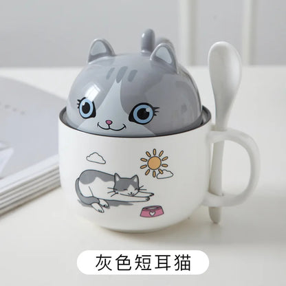 Shiba Inu Cat Coffee Cup Home Cartoon Animal Decoration Cup Creative Couple Ceramic Cup Afternoon Tea Breakfast Milk Tableware