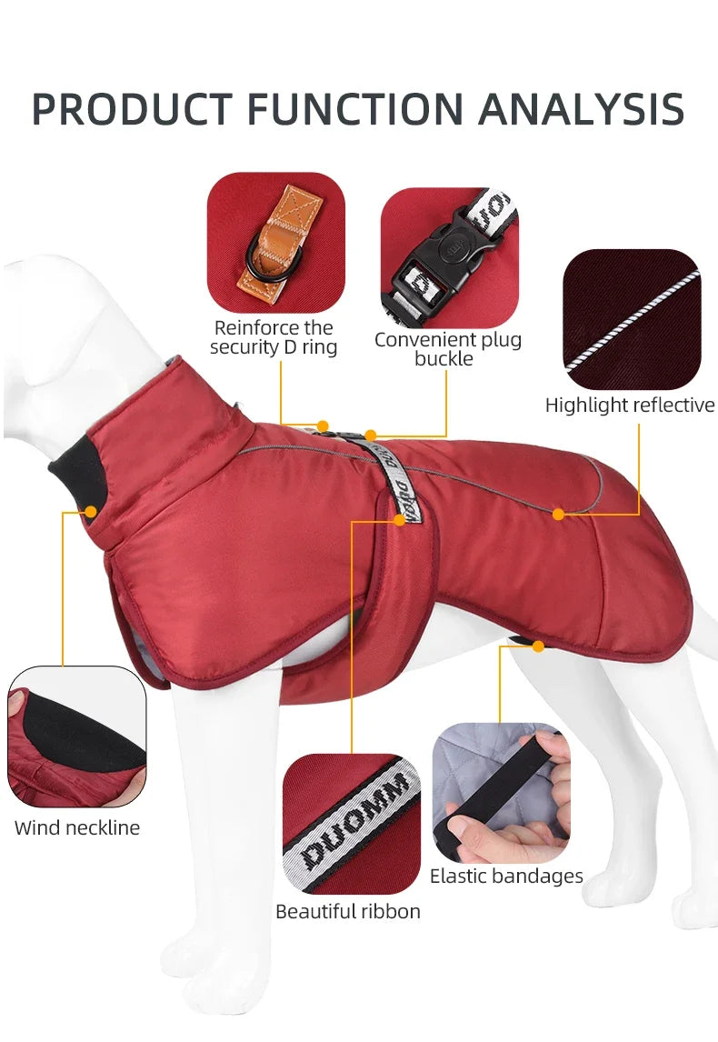 the WINDSNUG HIGH-COLLAR - Dog Jacket, Winter Warm Puppy Clothes for Small/Medium Dogs, High Collar Windproof French Bulldog/Pug Outfits, Costume Pet Apparel