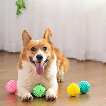 Pet Chew Toy Squeaky Corn Ball, Durable Dog Chewing Ball for Teeth Grinding & Cleaning, Puppy Boredom Relief Pet Supplies