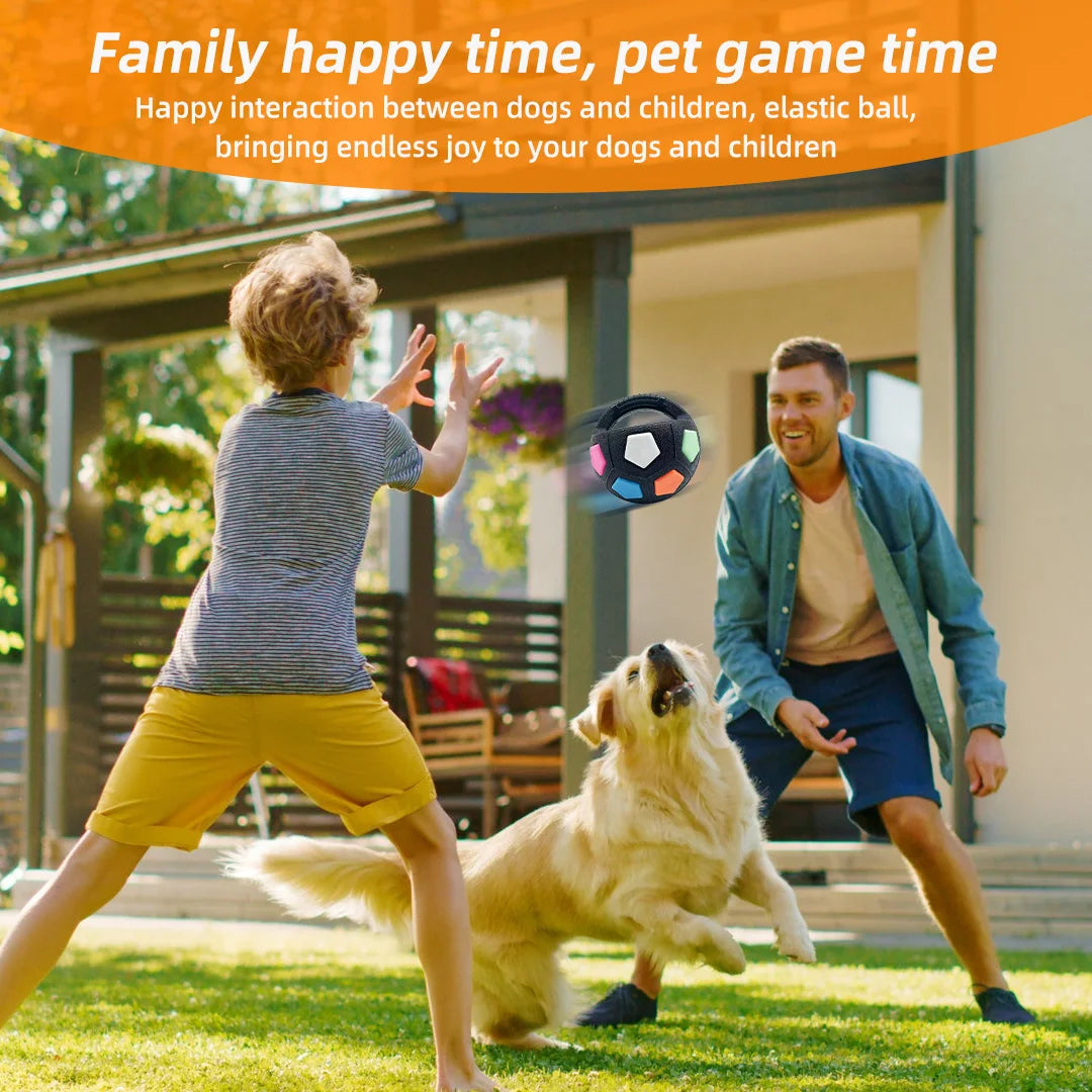 New football tennis ball shaped pet dog toys, durable teething relief to accompany outdoor training squeak toys