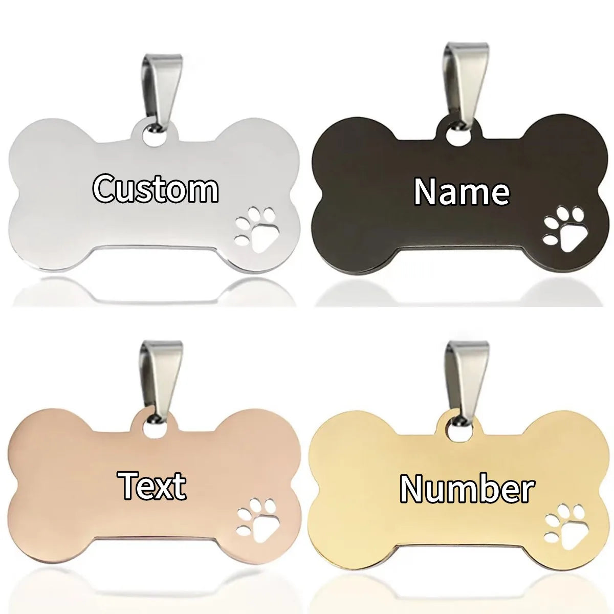 Personalized Dog Tag Stainless Steel Custom Engraved Bone Dog Charm For Pet Collar Dog Id Name Tag Gift Pendant Supplies Jewelry