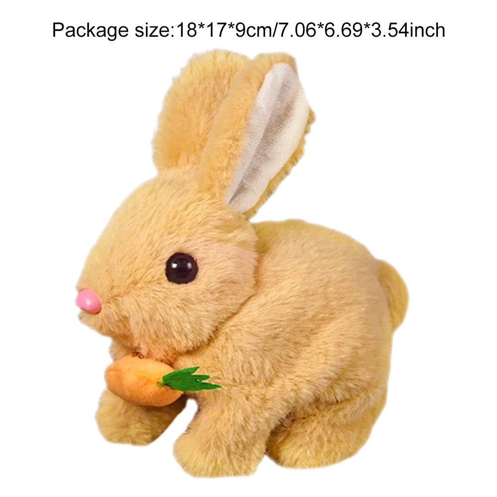 New Simulation Electric Rabbit Pet Toys Cute Electric Rabbit Interactive Toys Gift for Toddlers Birthday Plush Carrot Bunny Toys