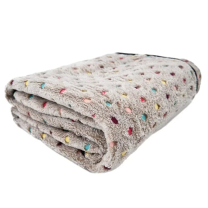 1pc Soft Fluffy Pet Blanket Cute Dot Pattern Cozy Warm Blanket Cat Dogs Bed Small Large Dogs Mat Cover Pet Supplies Dog Clothes