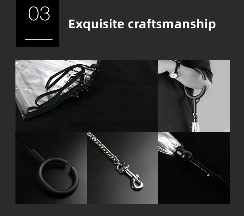 the DRIZZLEDEFENDER PET GEAR - New Transparent Pet Umbrella, Well Made Detachable Adjustable Rainy Day Outdoor Dog Walking Leash for Small Dogs, Pet Supplies