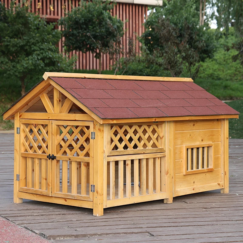 Outdoor rain-proof kennel, large dog house, windproof and warm, universal in all seasons, rain-proof, anti-corrosion and sun-pro