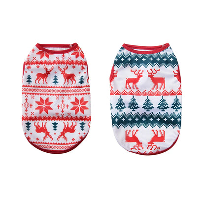 the DEER DREAMS SOFT PET VEST - Cozy Puppy Clothes, Christmas Holiday Soft Pet Vest for Small/Medium Dogs/Cats, Breathable Deer Print Costumes, Yorkshire, Chihuahua