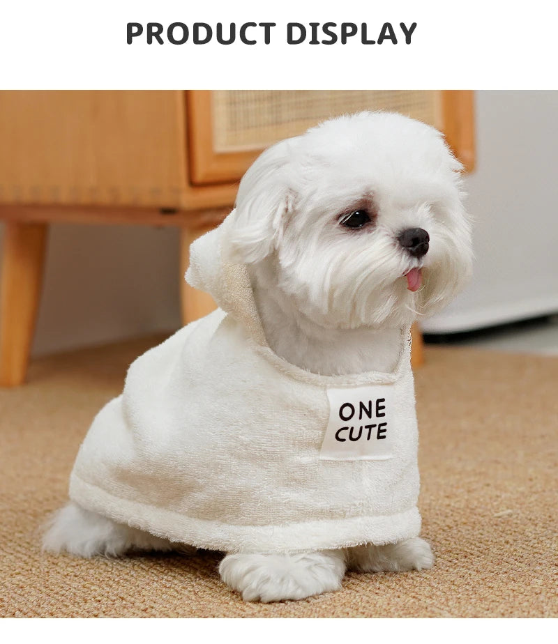 Pet Soft Bath Towel Super Absorbent Comfortable Cat and Dog Clothes Bathing Quick Drying Bears Malzis Bathrobe with Hat Cleaning