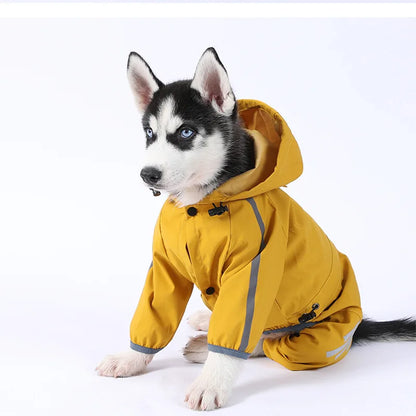 the JOGGER - Dog Raincoat Reflective Jacket Waterproof Large Pet, Rainy Day Out Clothes