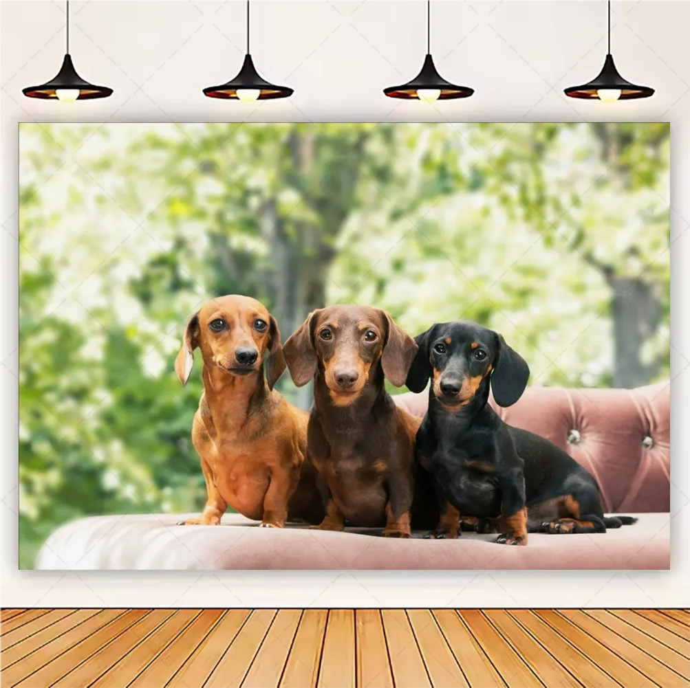 Cute Dachshund Theme Birthday Party Decorations Lovely Puppy Backdrop Cake Insert Banner Balloon Baby Shower Supplies Child Gift