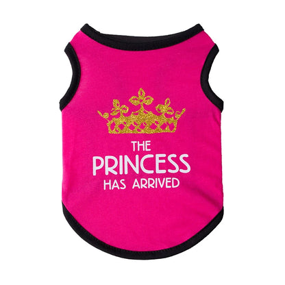 the TINYROYAL PET SHIRT - Princess Crown Dog Vest T-Shirt, Summer Cotton Pet Clothes for Small Dogs, Chihuahua/Poodle Shirts, Puppy Clothing, Prince